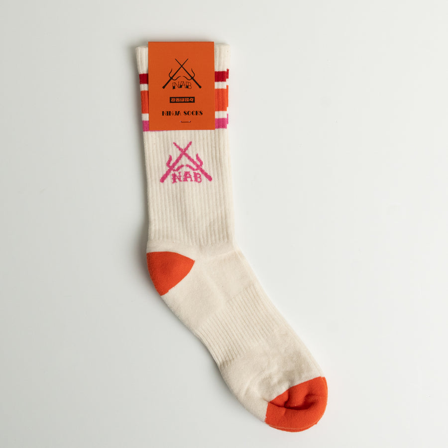 Ninjas Are Butterflies Ninja Socks - Pink/Orange